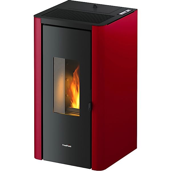 Freepoint Pelletofen FreePoint Pelletofen Indi Stahl Bordeaux 7 kW günstig online kaufen