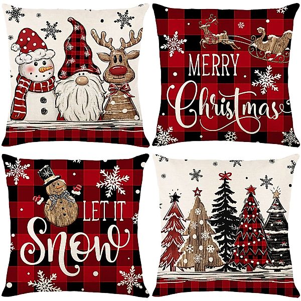 BTTO Kissenbezüge Weihnachten Kissenbezüge Quadratisch Zierkissenbezug,4er günstig online kaufen