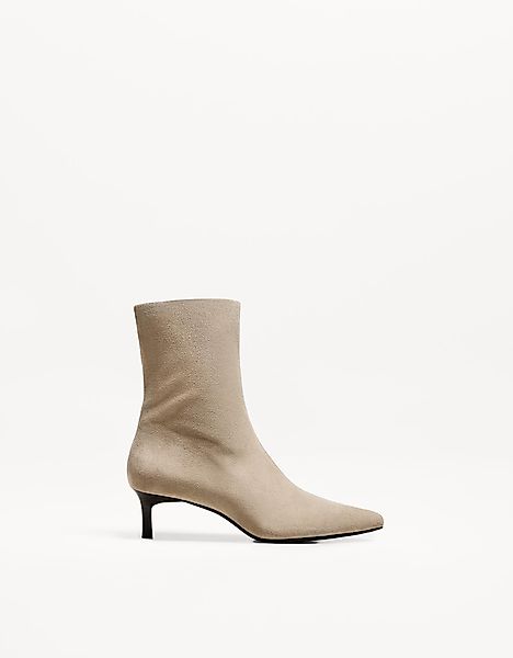 Bershka Stiefeletten In Lackoptik Mit Kitten-Heels Damen 35 Taupe günstig online kaufen