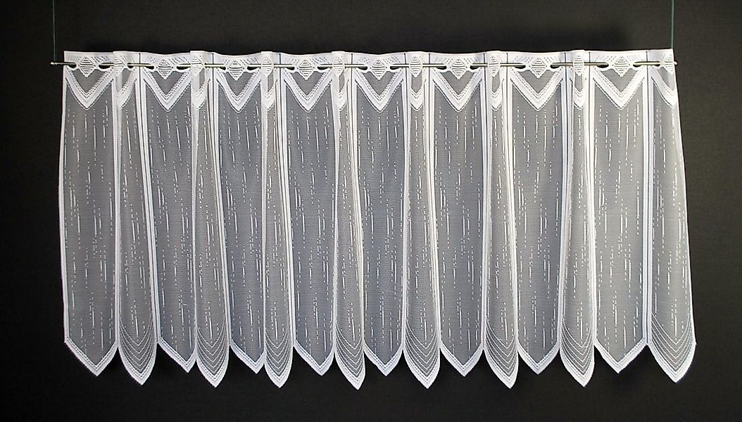 Gardinen Kranzusch Scheibengardine längs gestrichelt, Stangendurchzug, tran günstig online kaufen