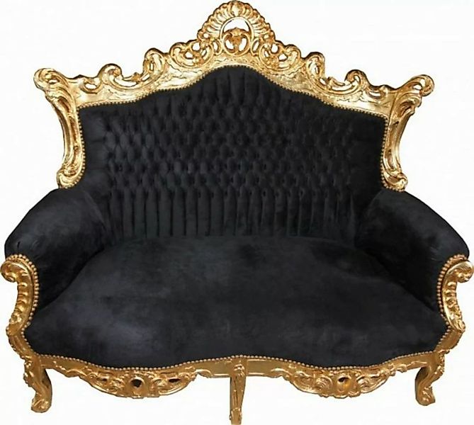 Casa Padrino 2-Sitzer Barock 2er Sofa Master Schwarz / Gold - Antik Stil Mö günstig online kaufen