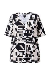 Ulla Popken T-Shirt T-Shirt Buchstaben A-Linie günstig online kaufen