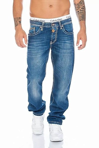 Cipo & Baxx Regular-fit-Jeans Herren Jeans mit modischen Nähten Stylische K günstig online kaufen