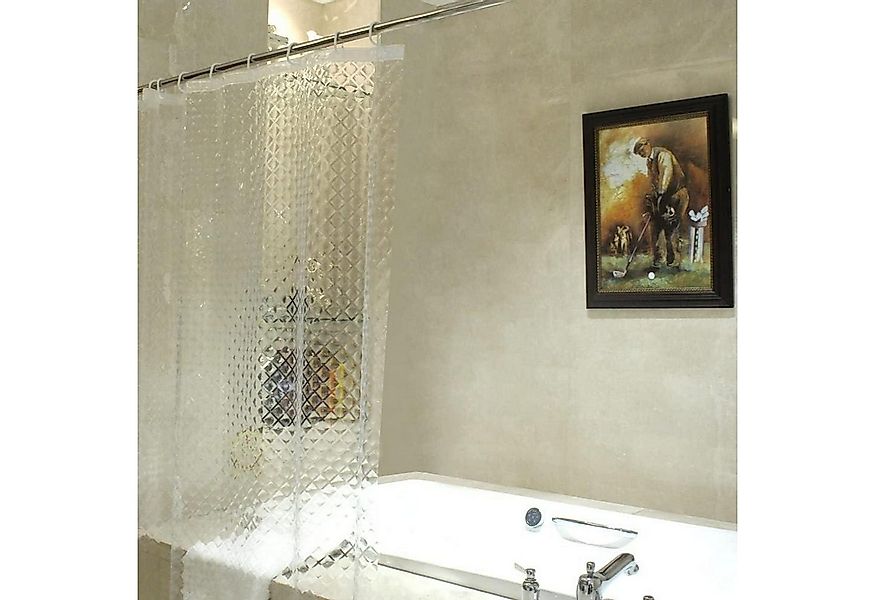 LuxusKollektion Duschvorhang Schmaler Duschvorhang 3D Rhombus Transparent 1 günstig online kaufen