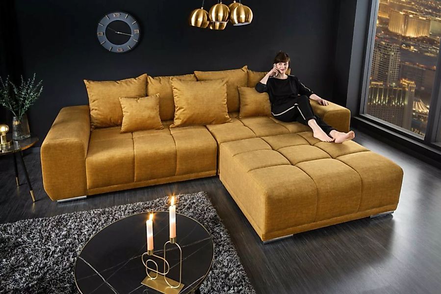 riess-ambiente Big-Sofa ELEGANCIA 285cm senfgelb, Einzelartikel 1 Teile, XX günstig online kaufen