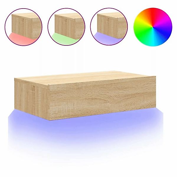 vidaXL TV-Schrank mit LED-Leuchten Sonoma-Eiche 60x35x15,5 cm günstig online kaufen