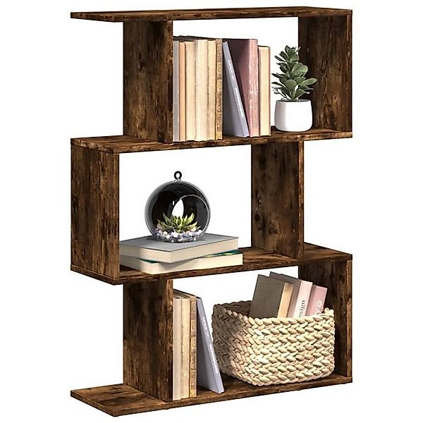 vidaXL Bücherregal Raumteiler-Bücherregal 3 Fächer Räuchereiche 70x24x97 cm günstig online kaufen