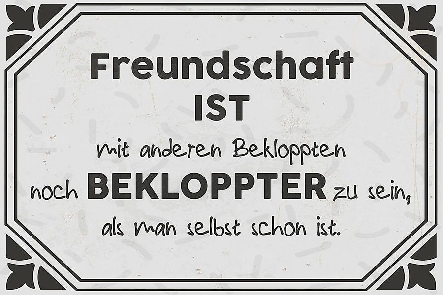 queence Metallbild Bekloppte Freunde, Schriftzug, Schriftzüge, günstig online kaufen