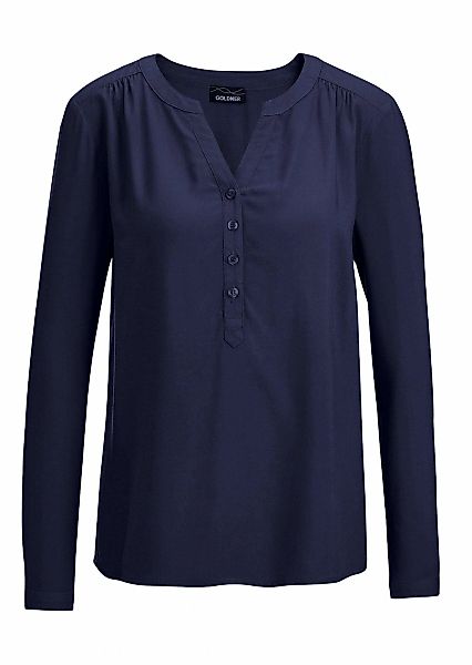 GOLDNER Schlupfbluse "Kurzgröße Elegante Viskosebluse mit V-Ausschnitt" Kno günstig online kaufen