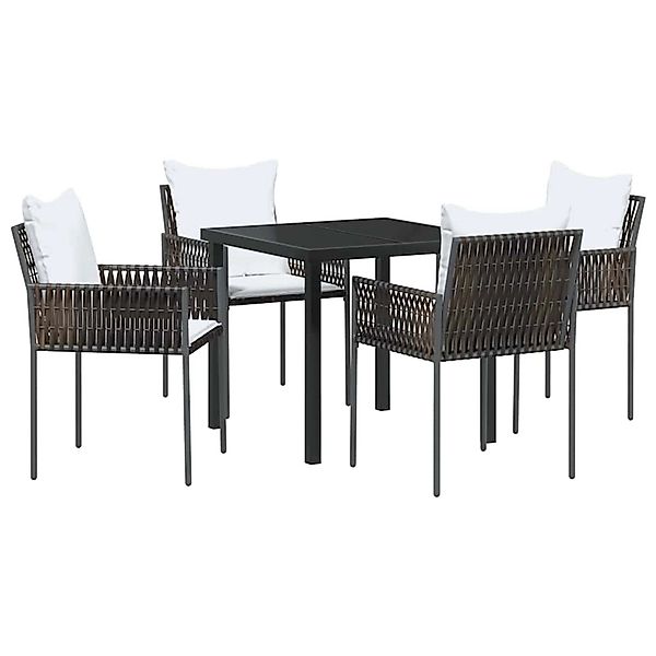 vidaXL Garten Essgruppe 5-Tlg Braun Poly Rattan 3379094 günstig online kaufen