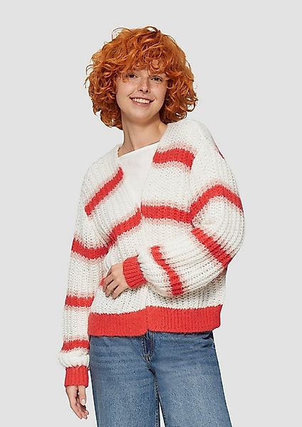 QS Cardigan Strickjacke Offene Strickjacke mit Blockstreifen günstig online kaufen