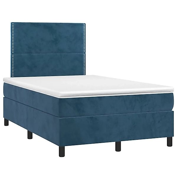 vidaXL Boxspringbett mit Matratze Dunkelblau 120x190 cm Samt 3269993 günstig online kaufen