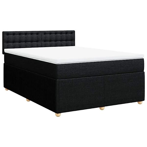 vidaXL Boxspringbett mit Matratze Schwarz 140x190 cm Stoff 3289767 günstig online kaufen