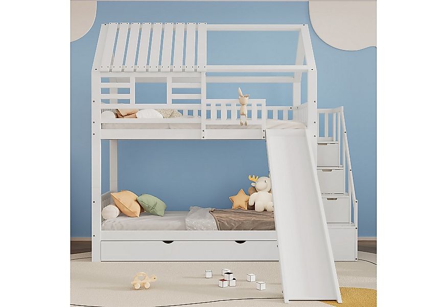 autolock Kinderbett Etagenbett,Hausbett,Rahmen aus Kiefernholz und MDF,mit günstig online kaufen