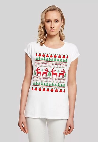 F4NT4STIC T-Shirt Christmas Reindeers Weihnachten Muster Print günstig online kaufen