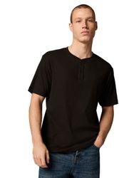 Next T-Shirt Geripptes T-Shirt mit Grandad-Kragen günstig online kaufen