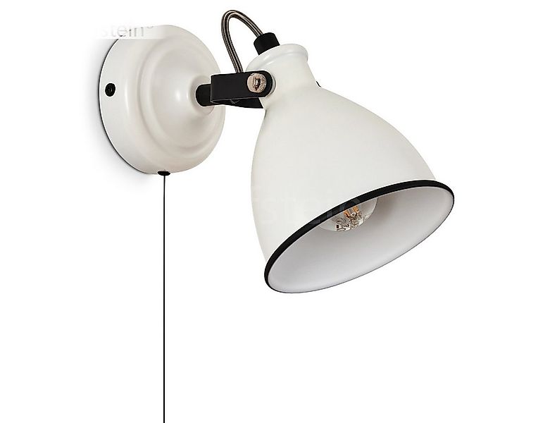hofstein Wandleuchte »Spadacenta« Vintage Wandlampe aus Metall, Weiß matt/S günstig online kaufen