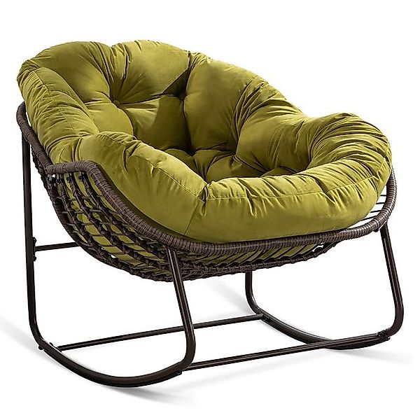 MODFU Sofa Rattan-Schaukelstuhl für Outdoor,Relaxsessel, Ergonomischer Ratt günstig online kaufen