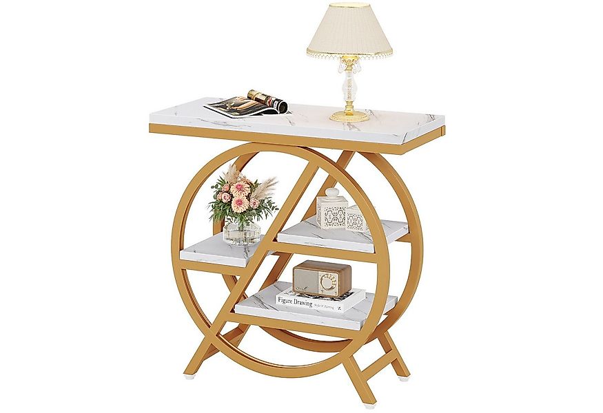 Tribesigns Beistelltisch 65cm Couchtische, Sofatisch mit 3 Ablagen, Couchti günstig online kaufen