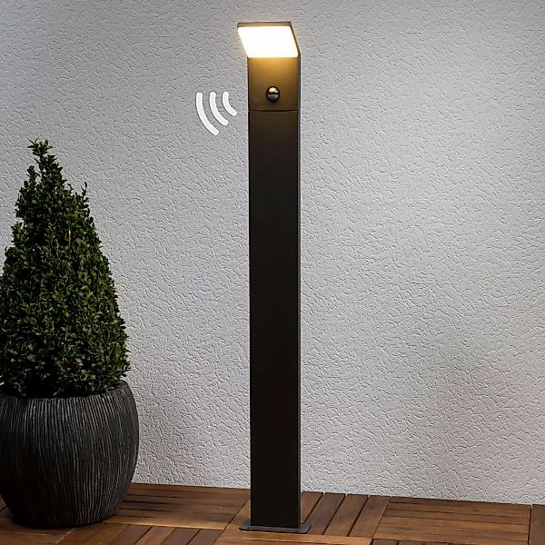 Lucande LED-Wegeleuchte Nevio, Sensor, 100cm, anthrazit günstig online kaufen