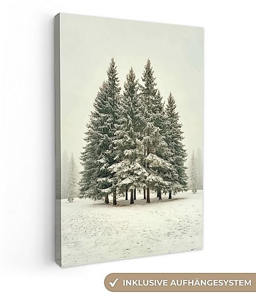 OneMillionCanvasses® Leinwandbild Bäume - Schnee - Weiß, Fotodruck (1 St), günstig online kaufen