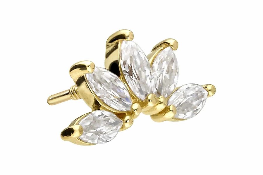 PIERCINGLINE Piercing-Set 14 Karat Gold Schraubaufsatz günstig online kaufen