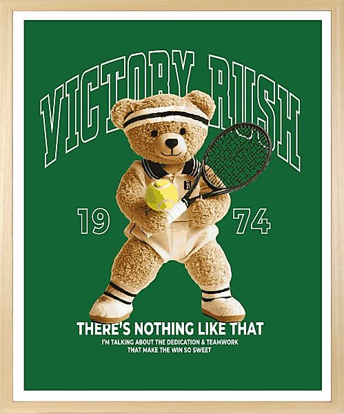 queence Bild mit Rahmen "Vintage Teddy Bär in Tennis Outfit" Bär  Bären  Fa günstig online kaufen