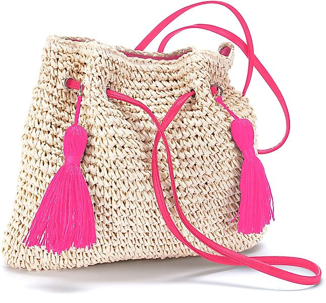 LASCANA Umhängetasche Strandtasche, aus Papierstroh, Handtasche, günstig online kaufen
