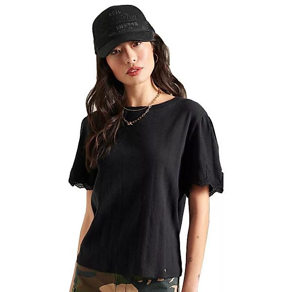 Superdry Embroidered Kurzarm T-shirt S Black günstig online kaufen