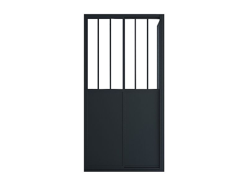 Duschtrennwand mit Schiebetür - Industrial Style - 100 x 80 x 195 cm - Schw günstig online kaufen