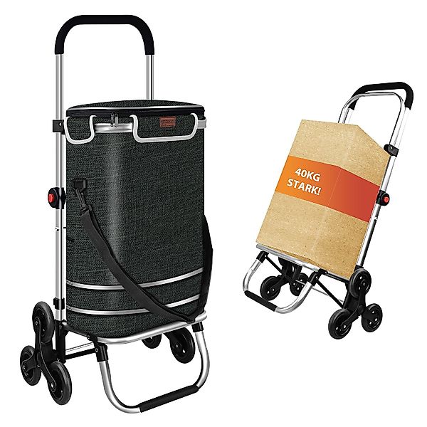 MODFU Einkaufstrolley 3 Räder Einkaufswagen Treppensteiger günstig online kaufen