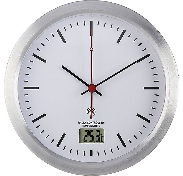 Renkforce Wanduhr Renkforce E1003R Funk Wanduhr 17 cm x 6 cm Silber Badezim günstig online kaufen
