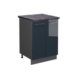 Vicco Unterschrank Fame-Line, Dunkelblau Hochglanz/Weiß, 80 günstig online kaufen