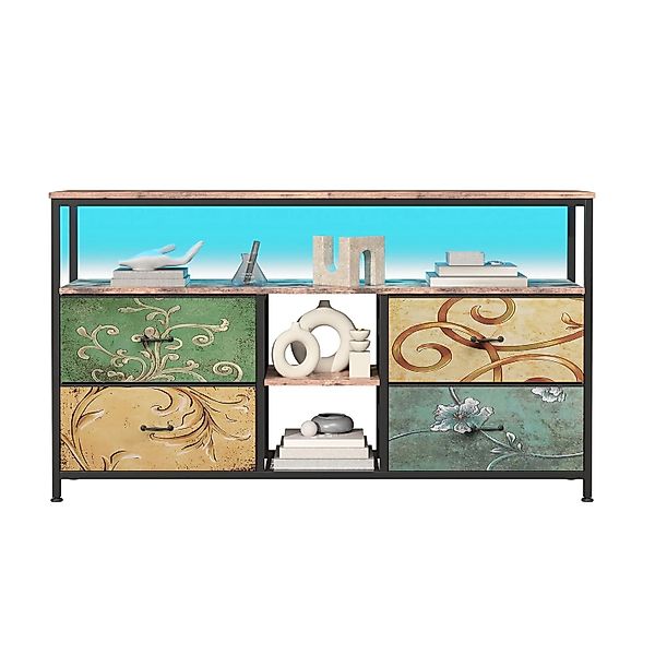 PXloue TV-Schrank mit 4 Stoffschublade  LED Metallrahmen für Wohnzimmer 108 günstig online kaufen