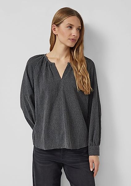 s.Oliver Langarmbluse Bluse Elastische strukturierte Bluse günstig online kaufen