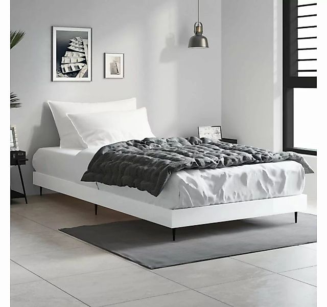 furnicato Bett Bettgestell Hochglanz-Weiß 90x200 cm Holzwerkstoff günstig online kaufen