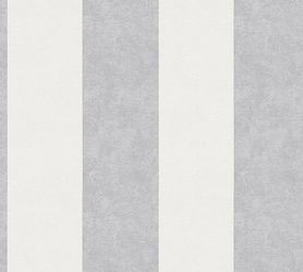 Bricoflor Blockstreifen Tapete Maritim Grau Weiß Gestreifte Tapete für Wohn günstig online kaufen