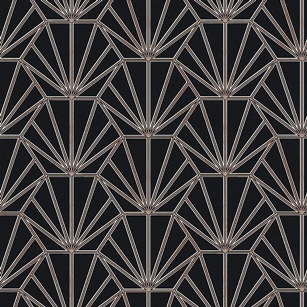 Bricoflor Art Deco Tapete in Schwarz und Grau Moderne Tapete Im 20er Jahre günstig online kaufen