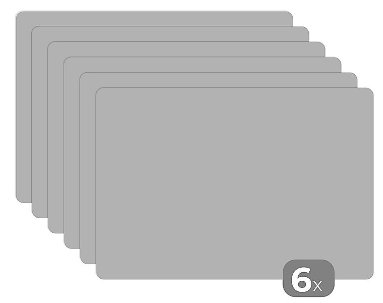 MuchoWow Platzset Grau - Unifarbener Druck, (6-St), Platzsets, Tischset, Ab günstig online kaufen