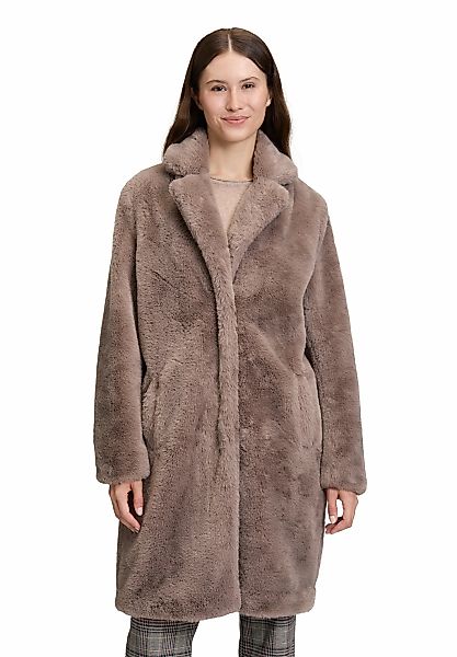 Cartoon Fellimitatmantel "Cartoon Damen Kunstfell-Jacke mit Reverskragen" günstig online kaufen