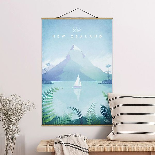 Stoffbild mit Posterleisten - Hochformat Reiseposter - Neuseeland günstig online kaufen