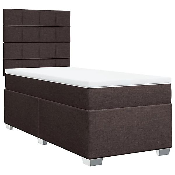 vidaXL Boxspringbett mit Matratze Dunkelbraun 80x200 cm Stoff 3290318 günstig online kaufen