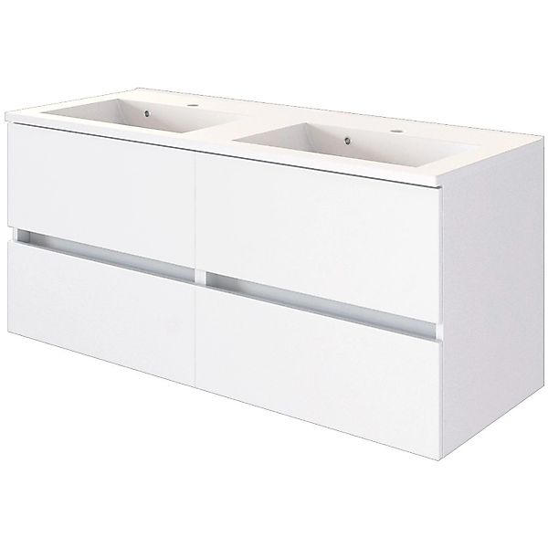 Held Möbel Doppelwaschtisch Verona 120 cm matt Weiß-Weiß günstig online kaufen