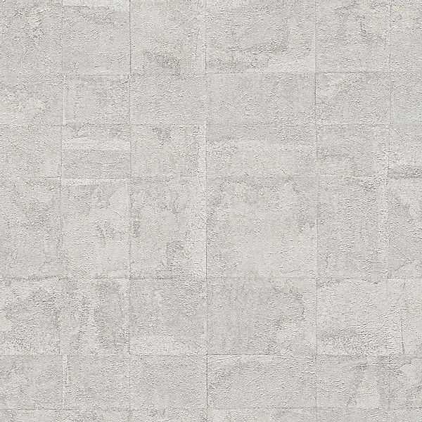 PROFHOME 396713-GU Stein Kacheln Tapete Metallic Grau Silber 0,53 m x 10,05 günstig online kaufen