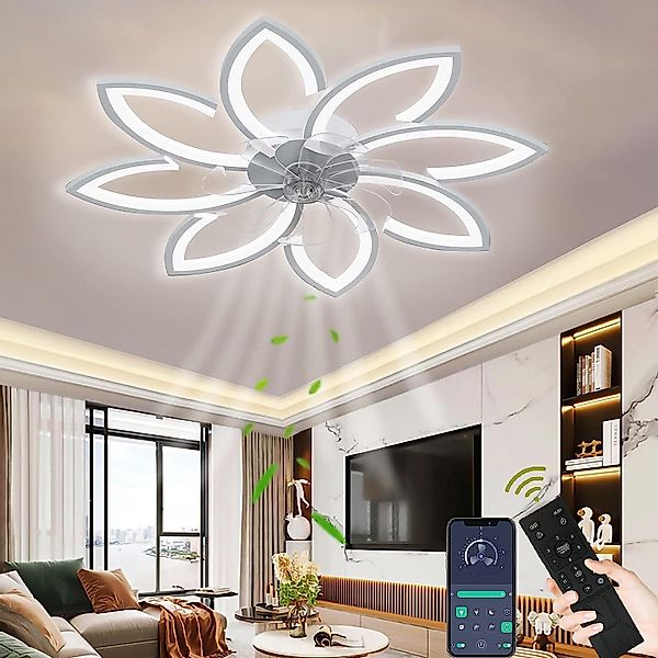 DOPWii Deckenventilator Deckenleuchte mit Ventilator,Lüfterlicht mit günstig online kaufen
