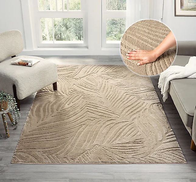 OTTO home Teppich »Samia«, rechteckig, 19 mm Höhe, Hoch-Tief-Struktur, leic günstig online kaufen