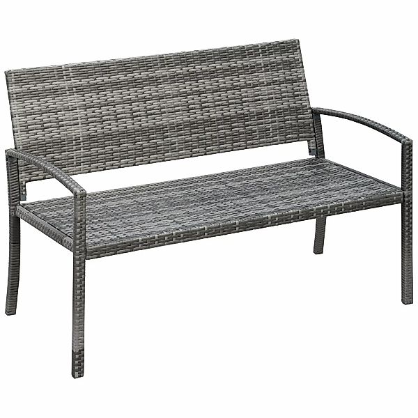 Outsunny Gartenbank grau Polyrattan B/H/L: ca. 60x122x85 cm günstig online kaufen