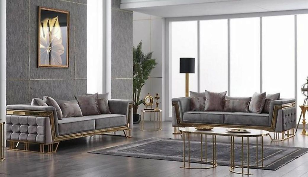 JVmoebel 3-Sitzer Luxus Sofa Set Designer Garnitur Dreisitzer Textilmöbel W günstig online kaufen