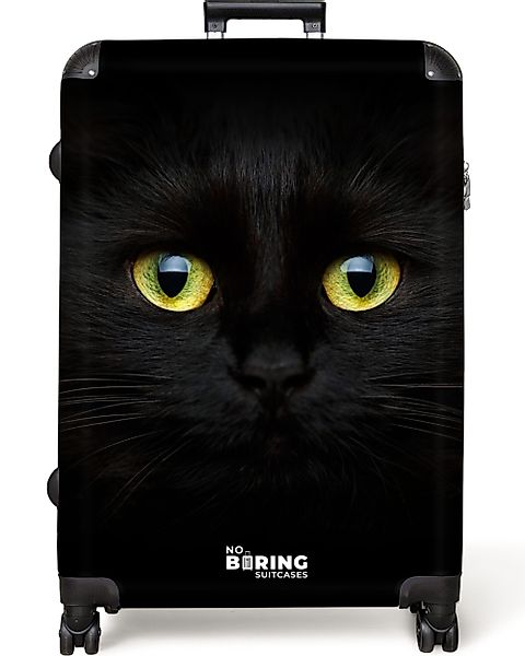 NoBoringSuitcases.com© Hartschalen-Trolley Schwarze Katze mit hellen günstig online kaufen
