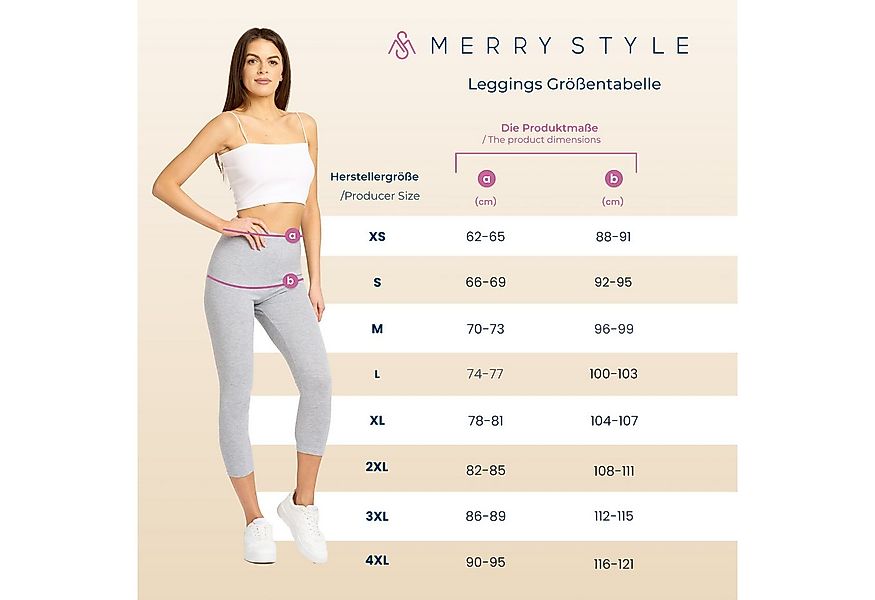 Merry Style Leggings Damen Caprihose 3/4 Hose MS10-144 (2-tlg) aus Viskose günstig online kaufen